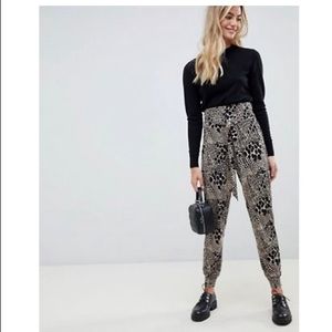 ASOS DESIGN balloon pants in animal non-print